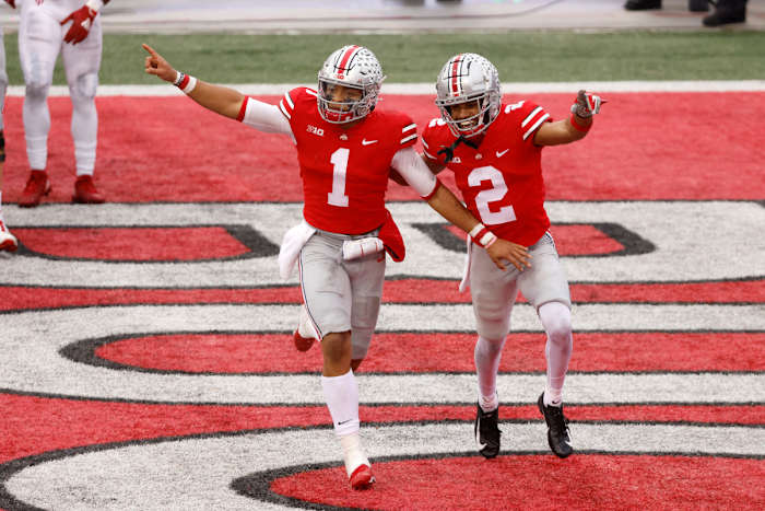 Justin Fields and Chris Olave